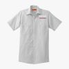 Short Sleeve Striped Industrial Work Shirt Thumbnail